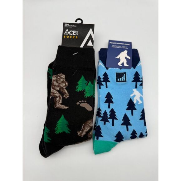 Other - Men's crew socks with Sasquatch/Bigfoot pattern Socks.
